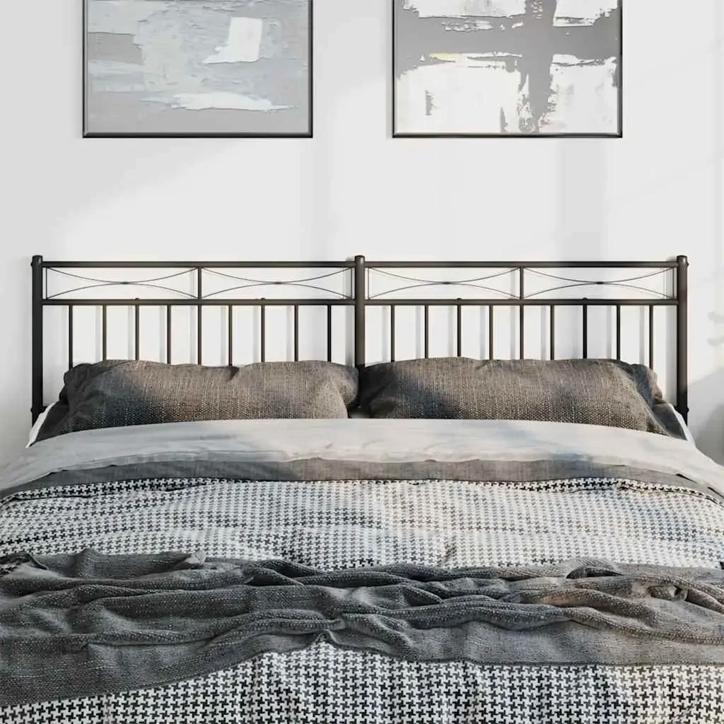Metal Headboard Black 183 cm King Price