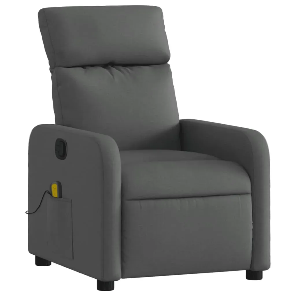Massage Recliner Chair Dark Grey Fabric Price