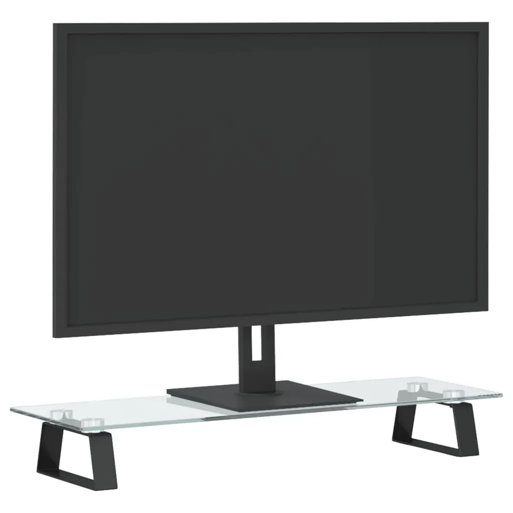 Monitor Stand Black 60x20x8 cm Tempered Glass and Metal Price