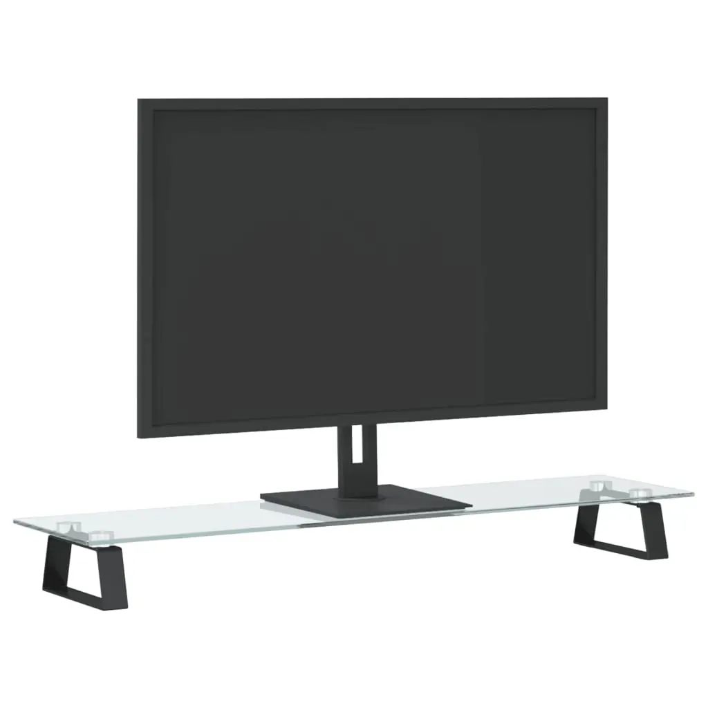 Monitor Stand Black 80x20x8 cm Tempered Glass and Metal Price