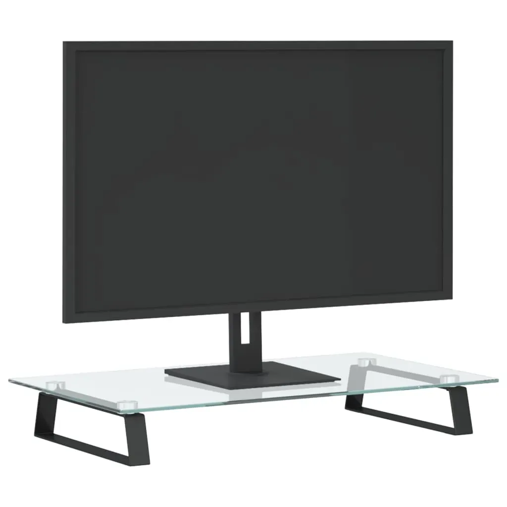 Monitor Stand Black 60x35x8 cm Tempered Glass and Metal Price