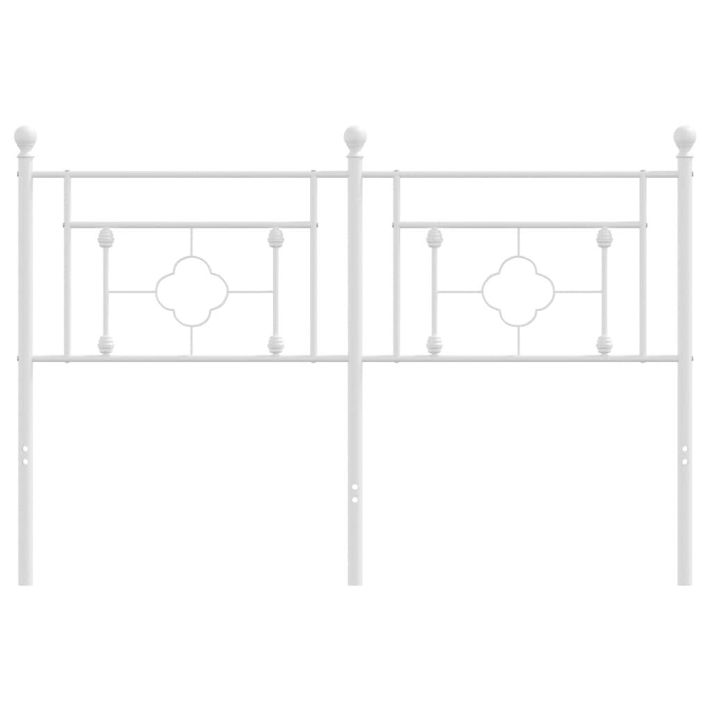 Metal Headboard White 137 cm Double Price