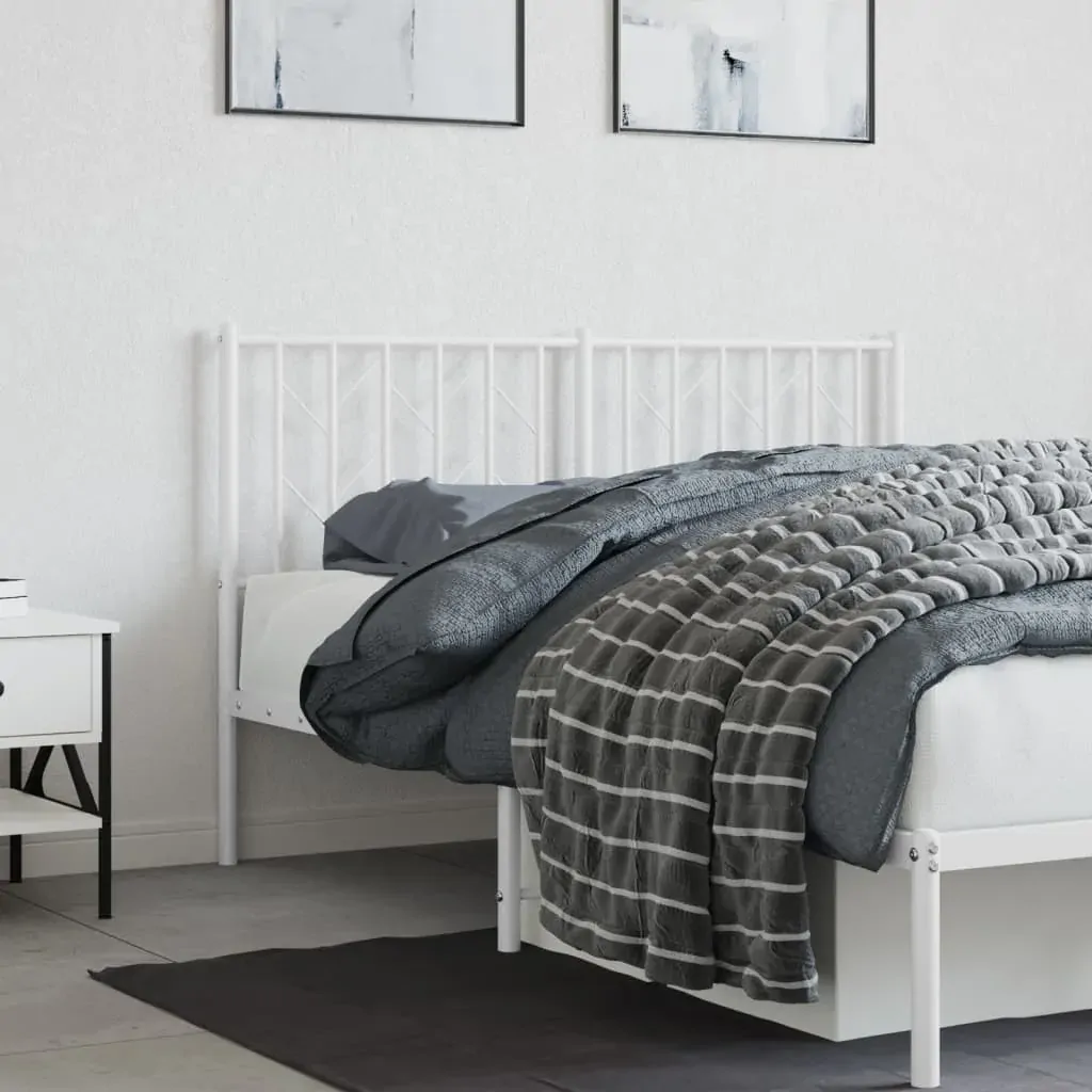 Metal Headboard White 137 cm Double Price