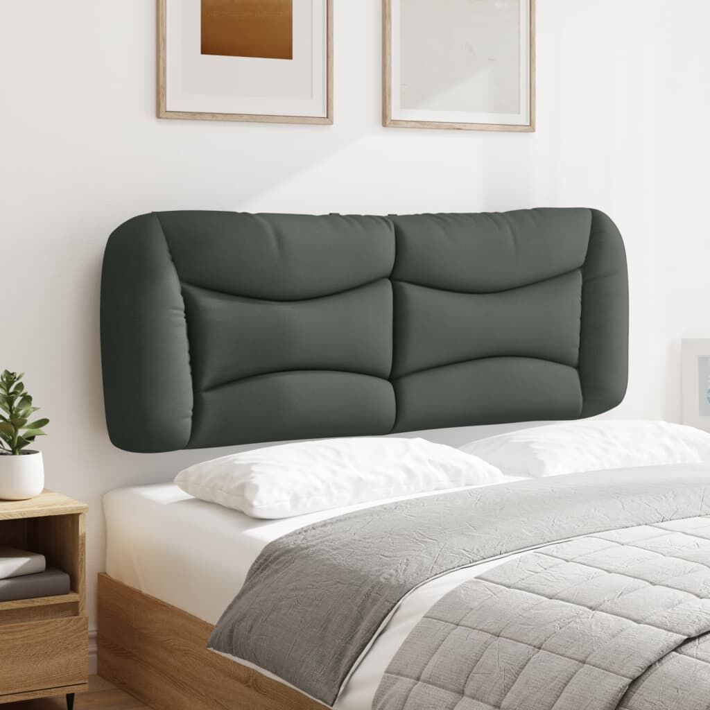 Headboard Cushion Dark Grey 137 cm Double Fabric Price
