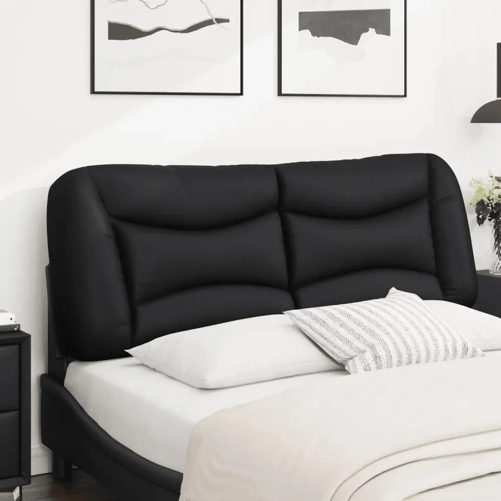 Headboard Cushion "Hvar" Black 137 cm Double Faux Leather Price