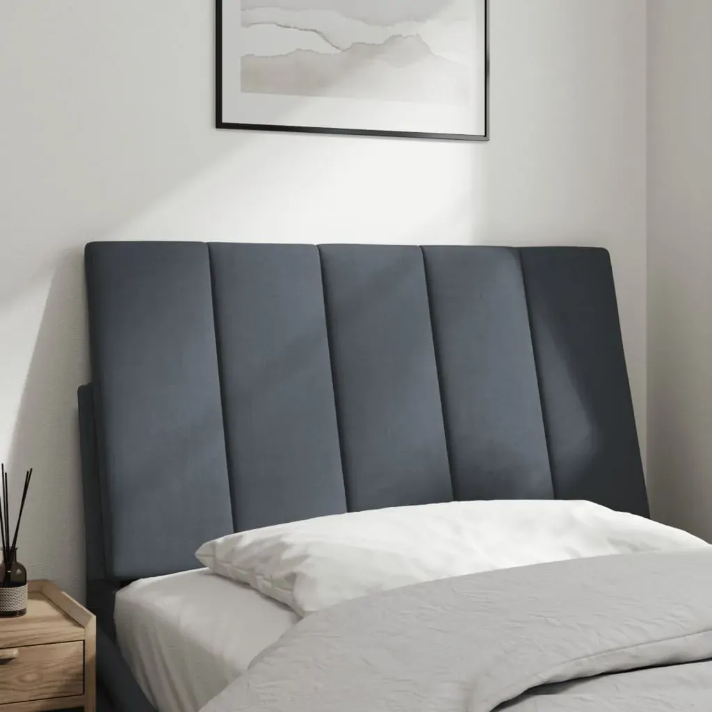 Headboard Cushion "Hanko" Dark Grey 90 cm Velvet Price