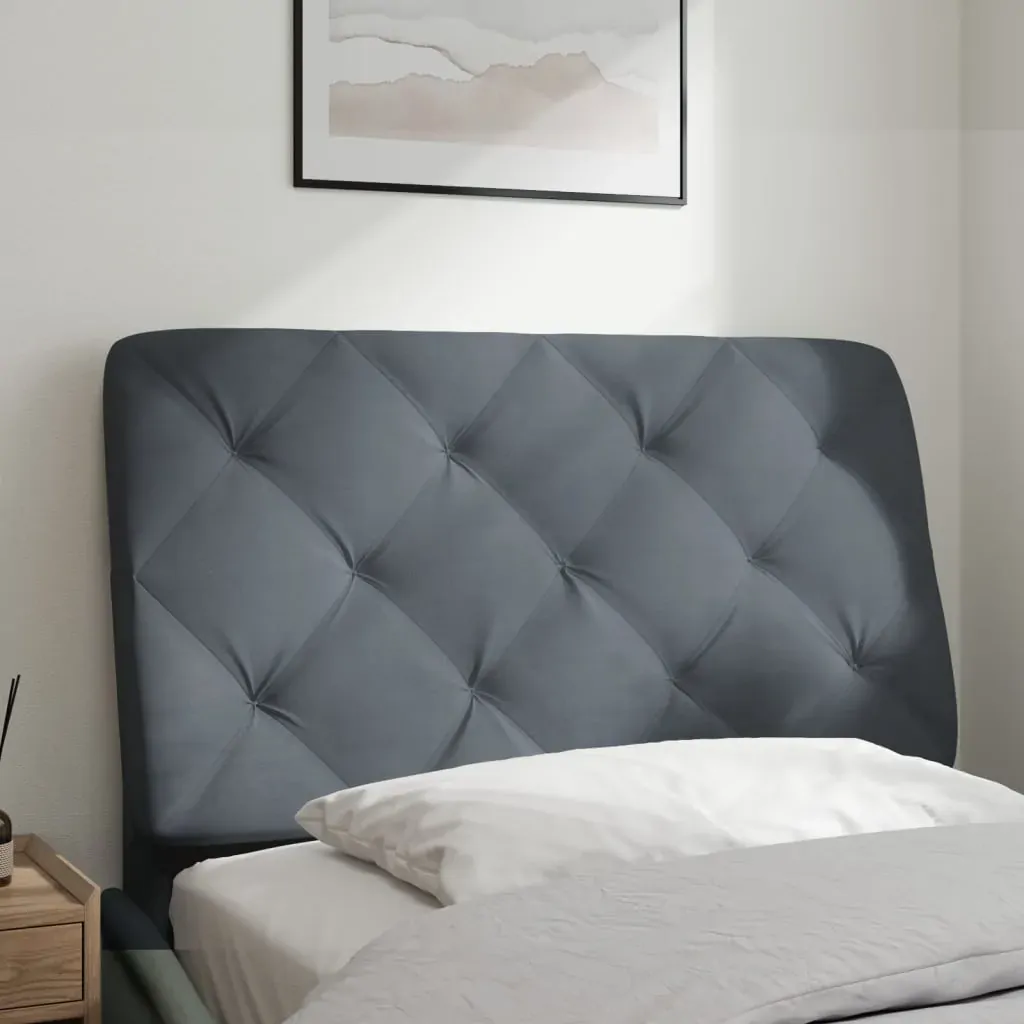 Headboard Cushion Dark Grey 90 cm Velvet Price