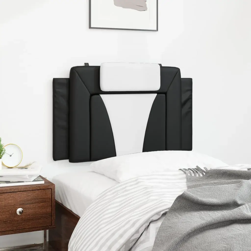 Headboard Cushion "Viana" Black and White 90 cm Faux Leather Price