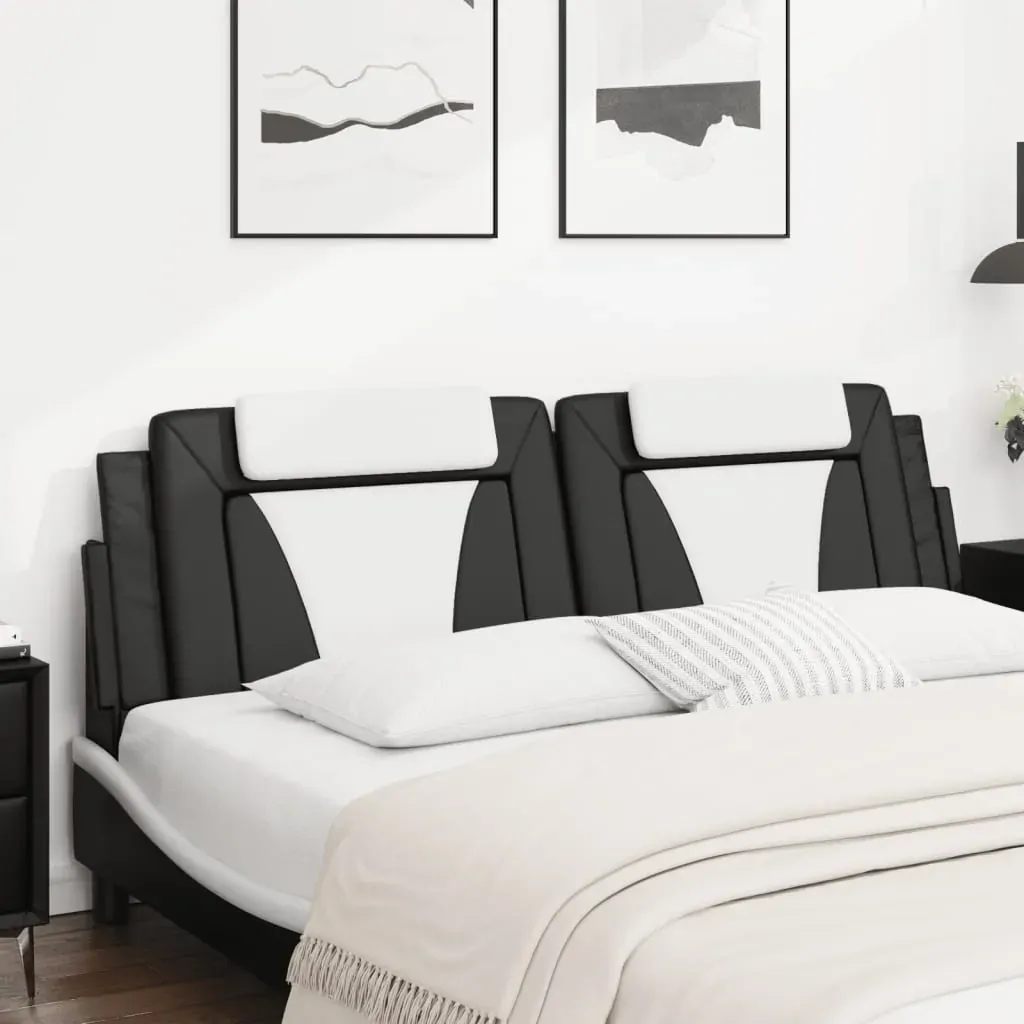 Headboard Cushion "Viana" Black and White 180 cm Faux Leather Price