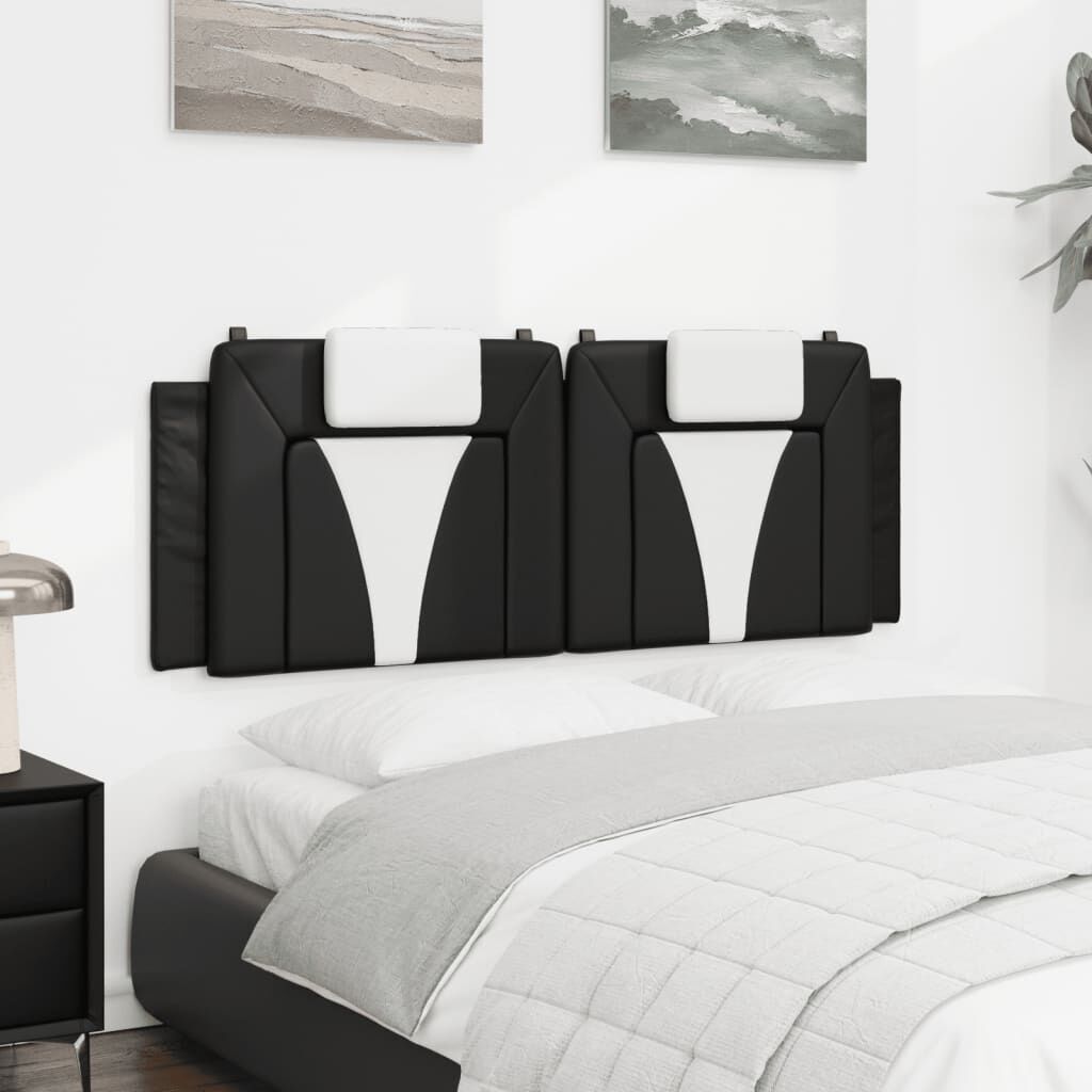 Headboard Cushion Black and White 152 cm Faux Leather Price