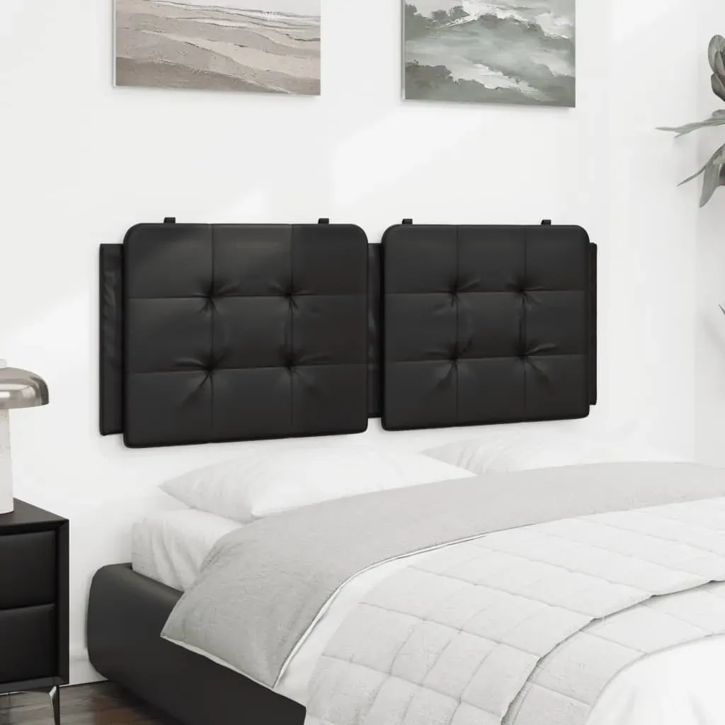 Headboard Cushion "Zadar" Black 137 cm Double Faux Leather Price