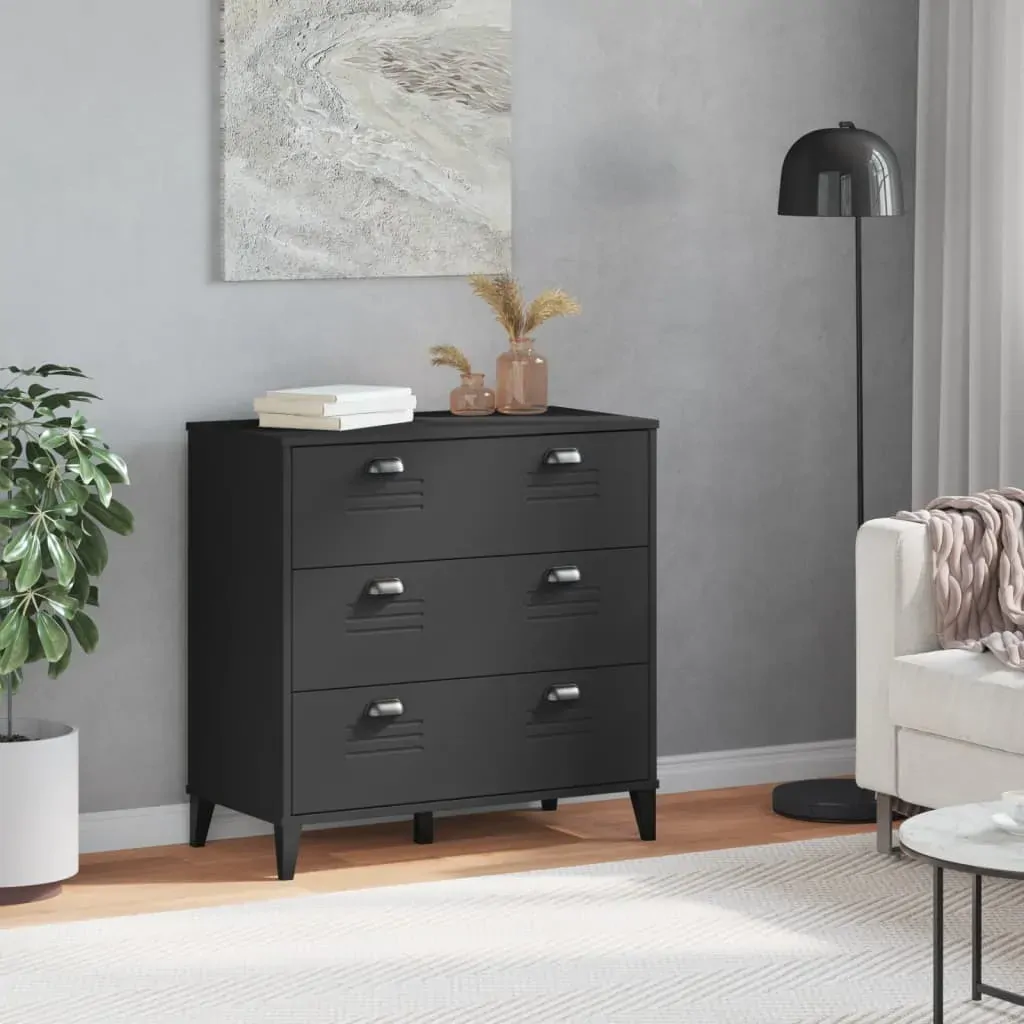 Drawer Cabinet VIKEN Black Engineered Wood Price
