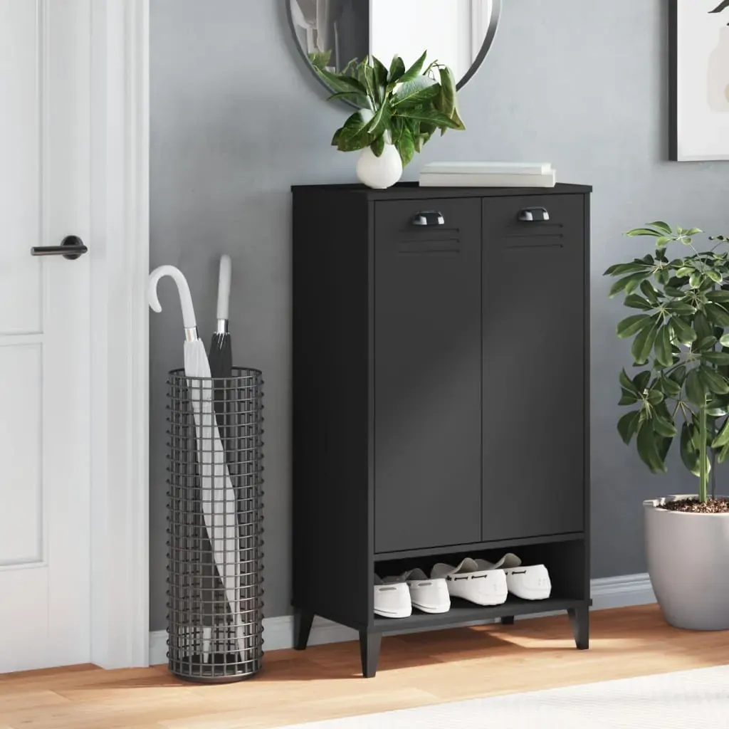 Shoe Cabinet VIKEN Black Engineered Wood Price