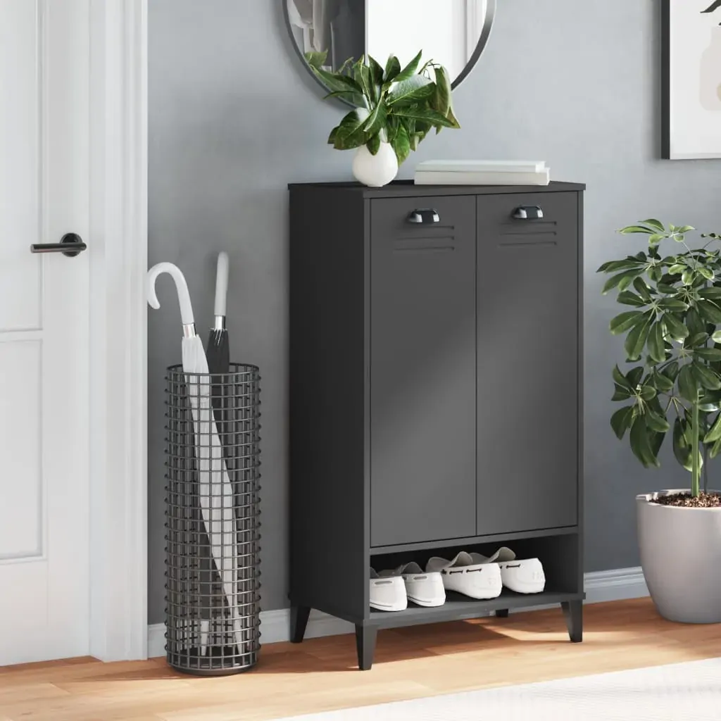 Shoe Cabinet VIKEN Anthracite Grey Engineered Wood Price