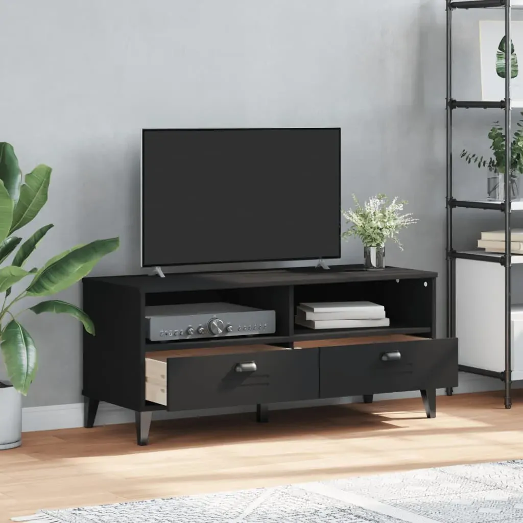 TV Cabinet VIKEN Black Engineered Wood Price
