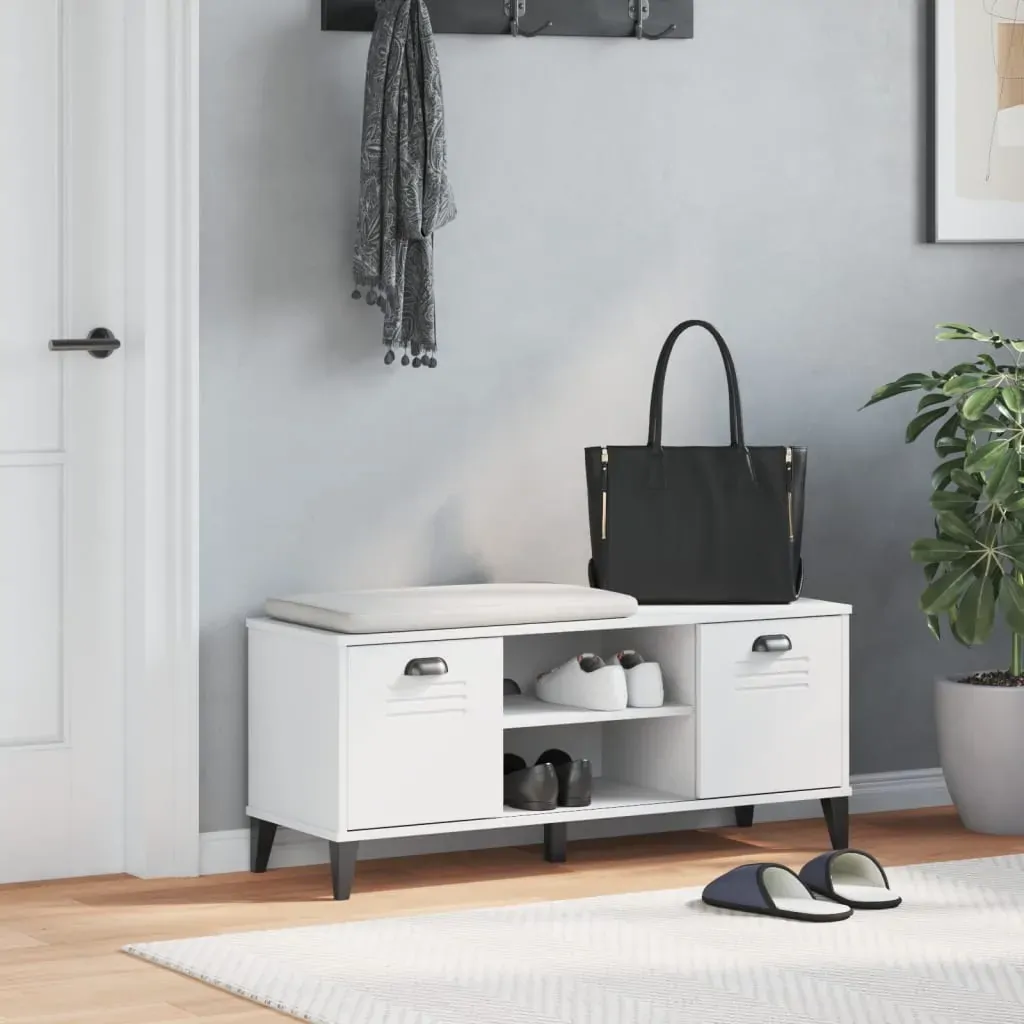 Shoe Bench VIKEN White 106x35x45 cm Engineered Wood Price