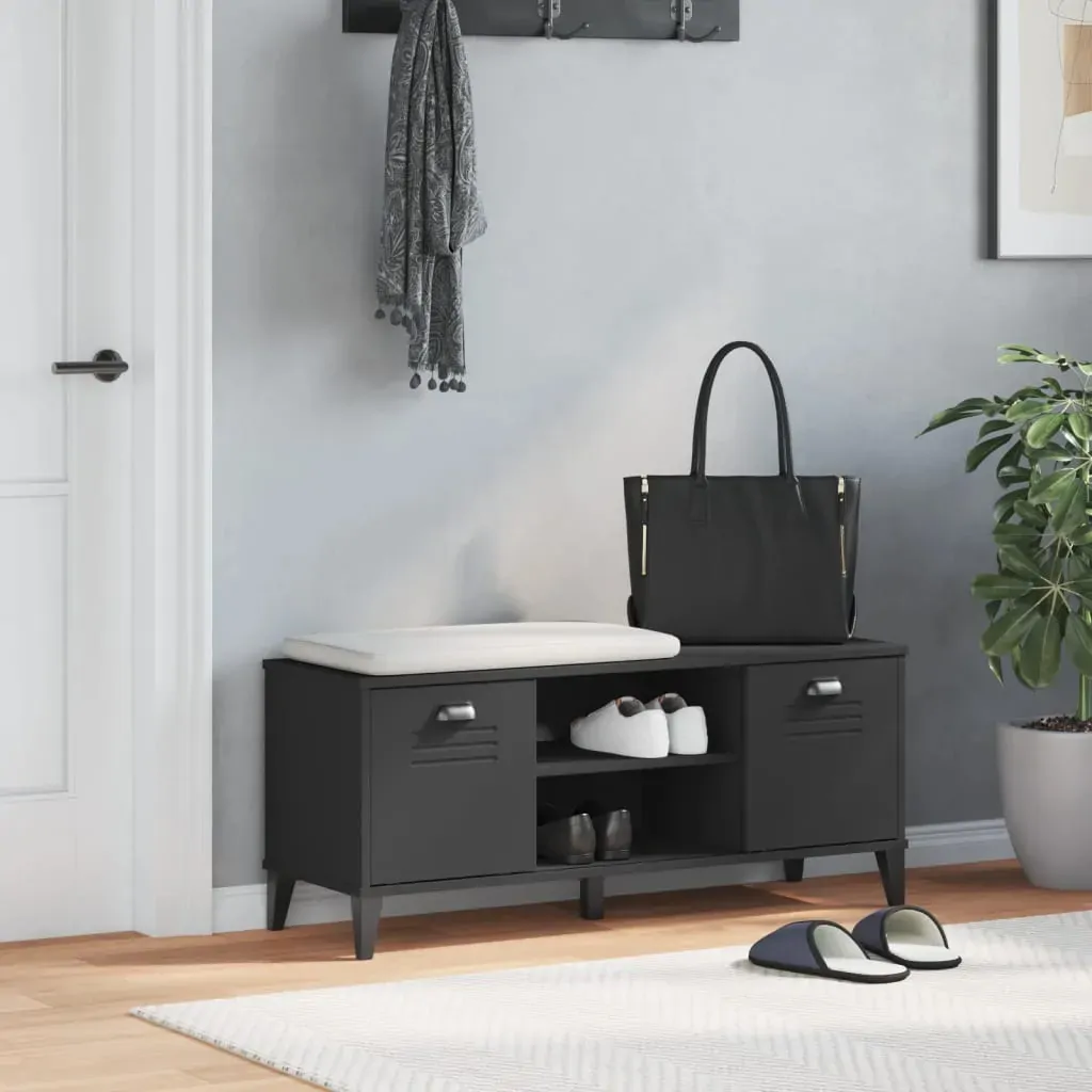 Shoe Bench VIKEN Black 106x35x45 cm Engineered Wood Price