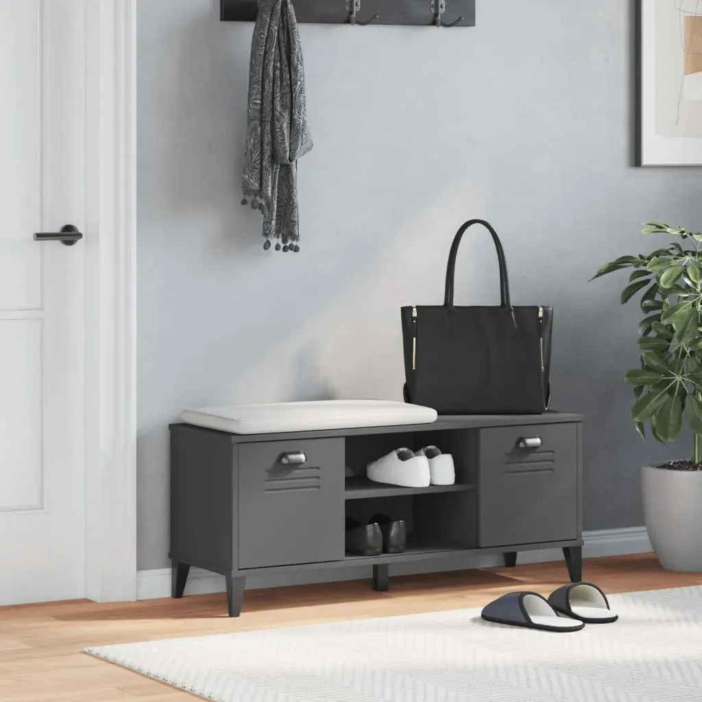 Shoe Bench VIKEN Anthracite Grey 106x35x45 cm Engineered Wood Price