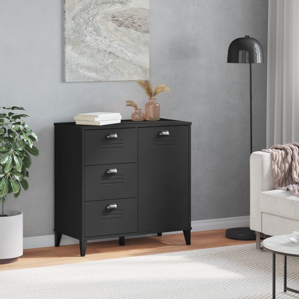 Sideboard VIKEN Black 80x40x80 cm Engineered Wood Price