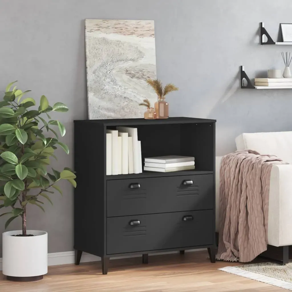 Bookcase VIKEN Black 80x40x90 cm Engineered Wood Price