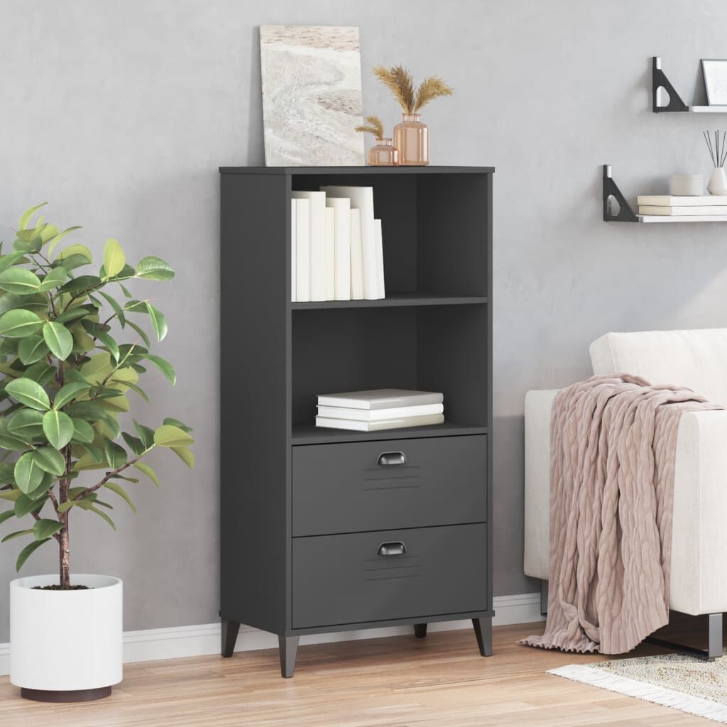 Bookcase VIKEN Anthracite Grey 60x35x123 cm Engineered Wood Price