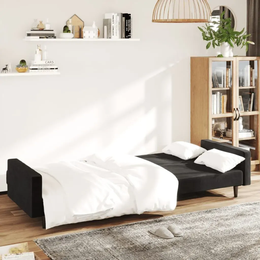 2-Seater Sofa Bed Black Velvet Price