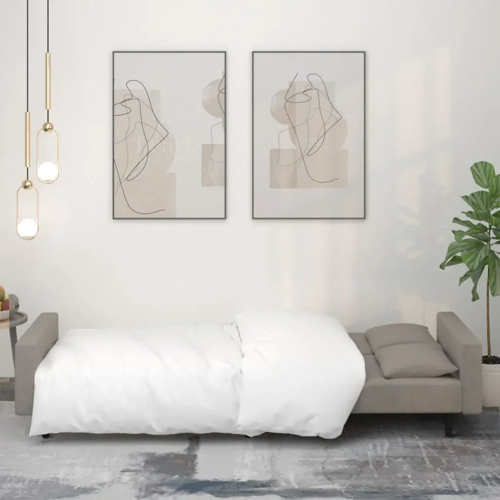 2-Seater Sofa Bed with Two Pillows Light Grey Velvet Price