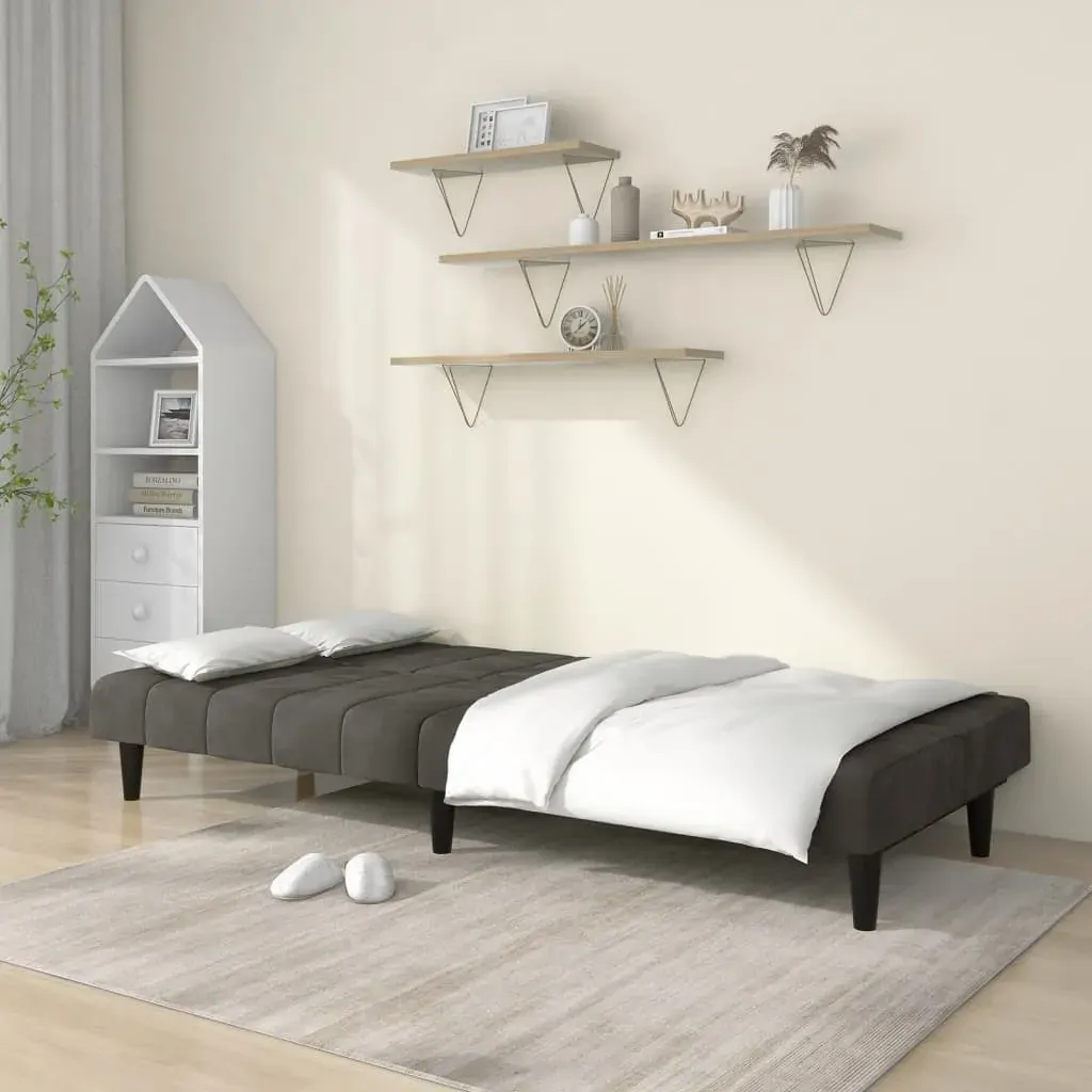 2-Seater Sofa Bed Dark Grey Velvet Price