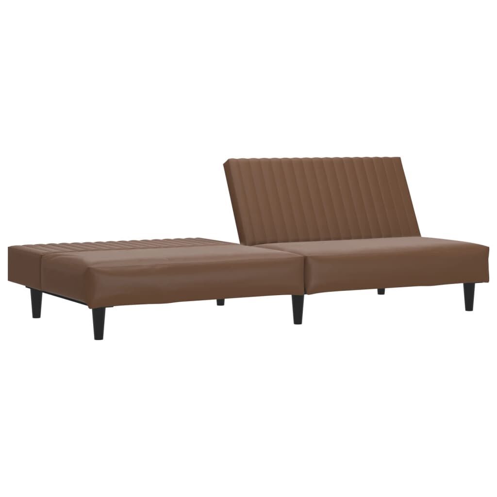 2-Seater Sofa Bed Brown Faux Leather Price
