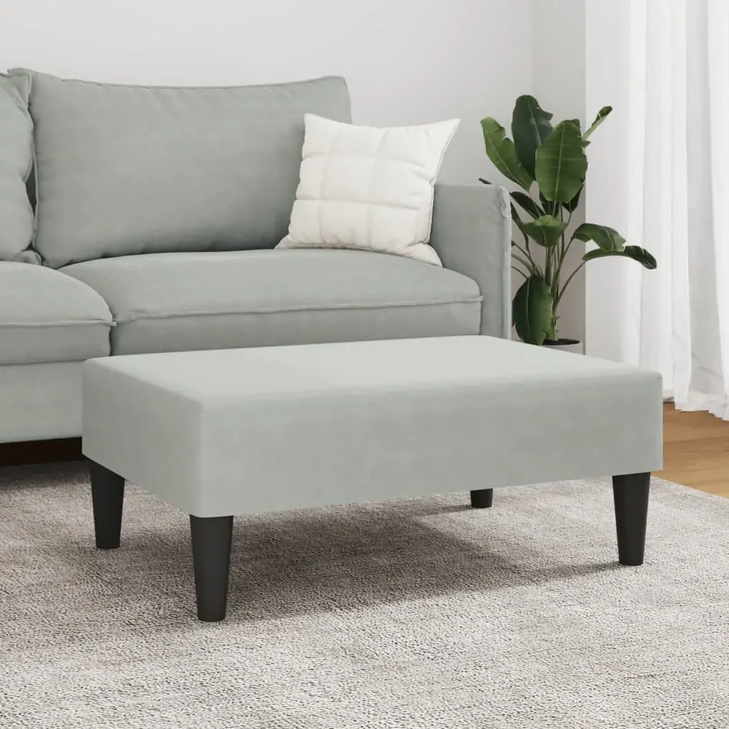 Footstool Light Grey 77x55x31 cm Velvet Price