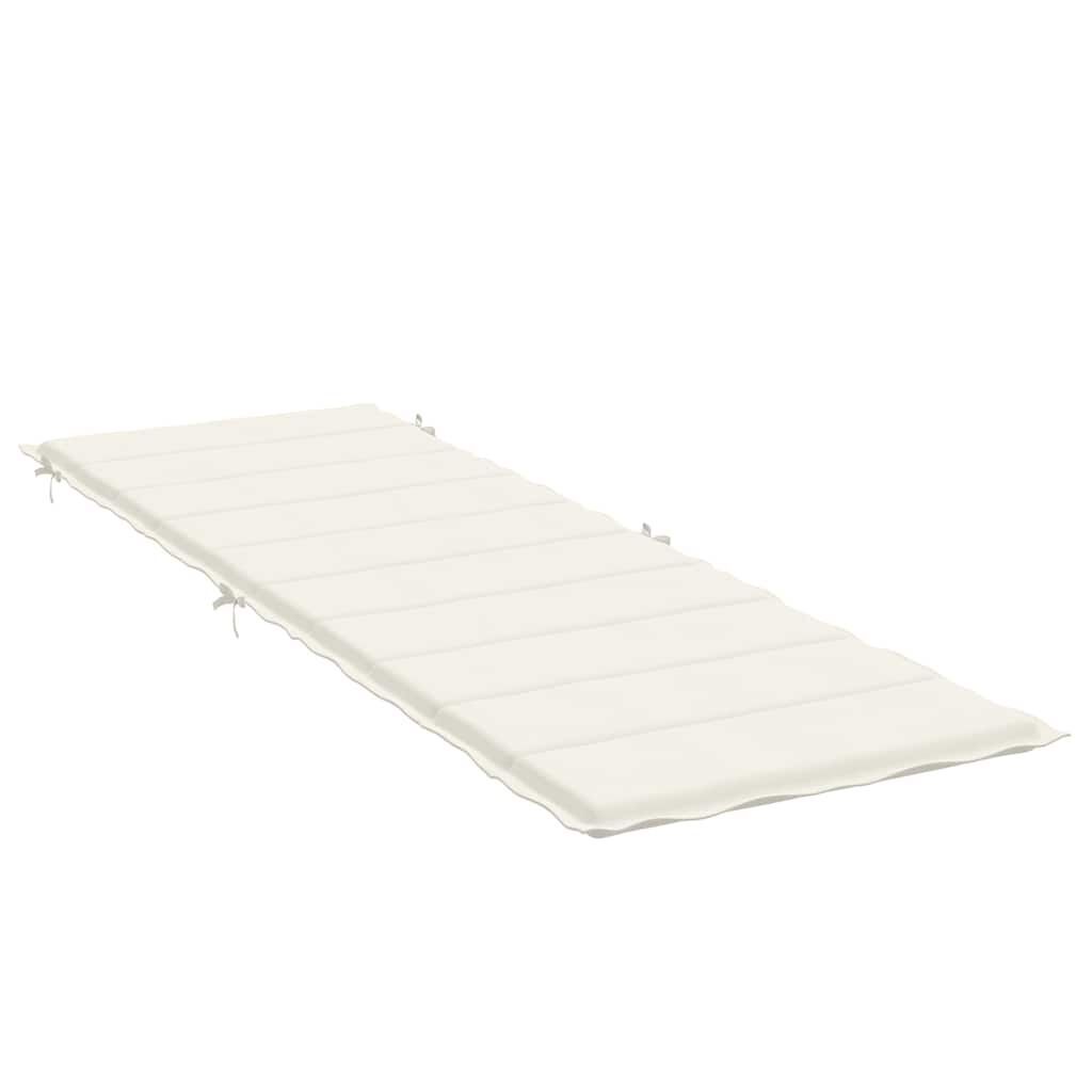 Sun Lounger Cushion Melange Cream 186x58x4 cm Fabric Price