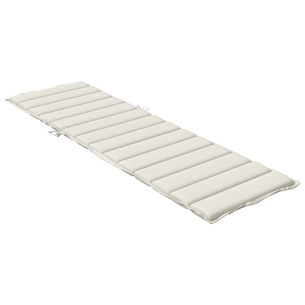 Sun Lounger Cushion Melange Cream 200x70x4 cm Fabric Price