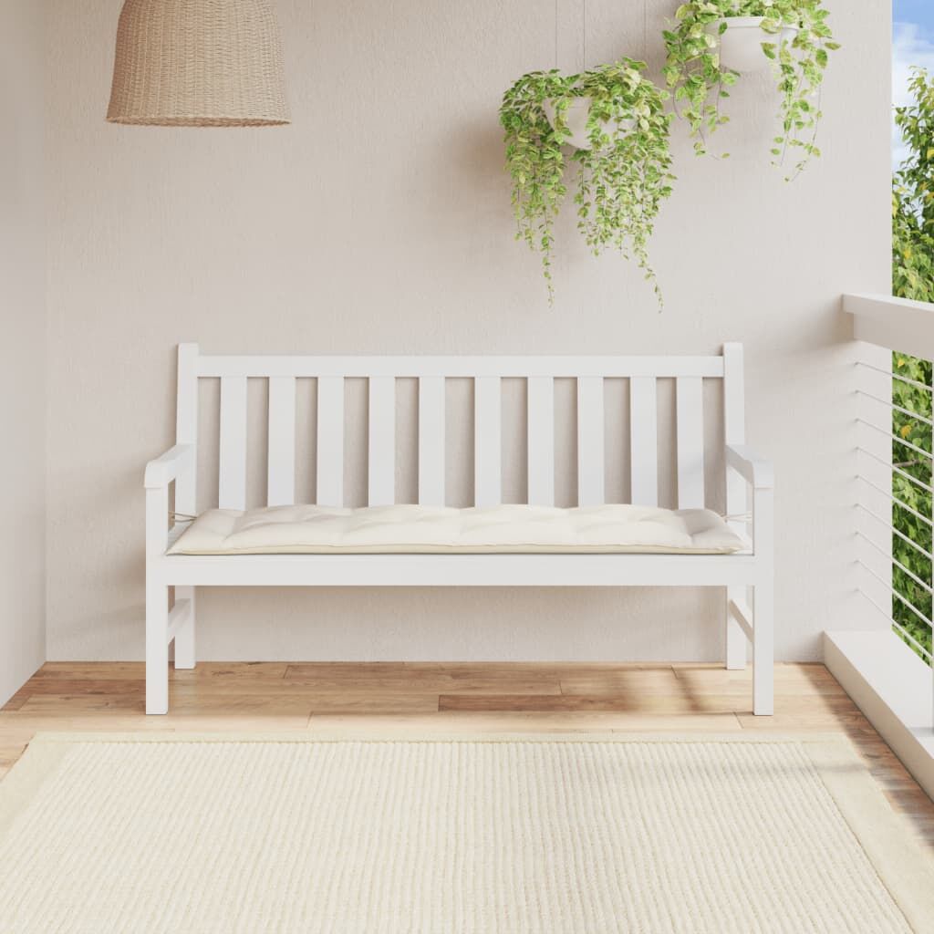 Garden Bench Cushion Melange Cream 150x50x7 cm Fabric Price