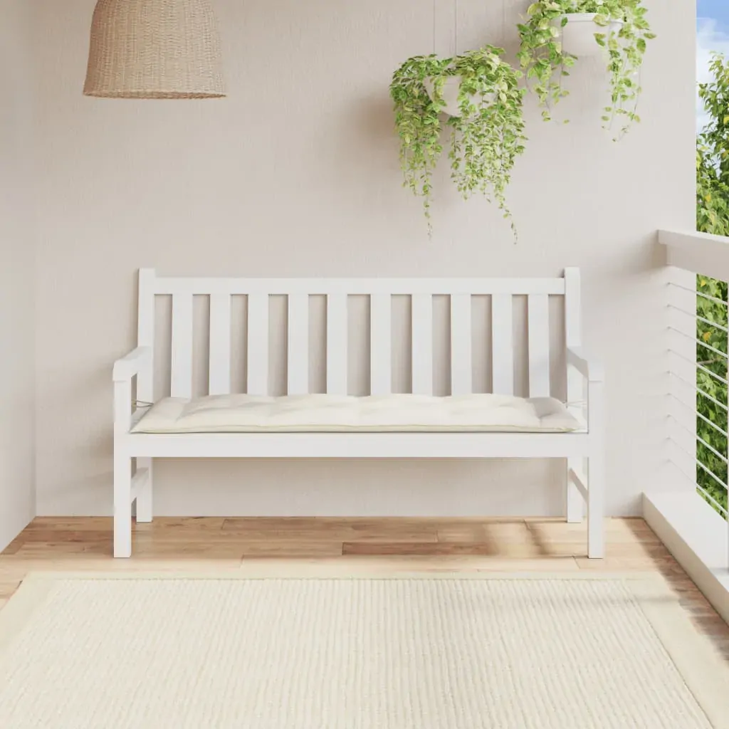 Garden Bench Cushion Melange Cream 150x50x7 cm Fabric Price