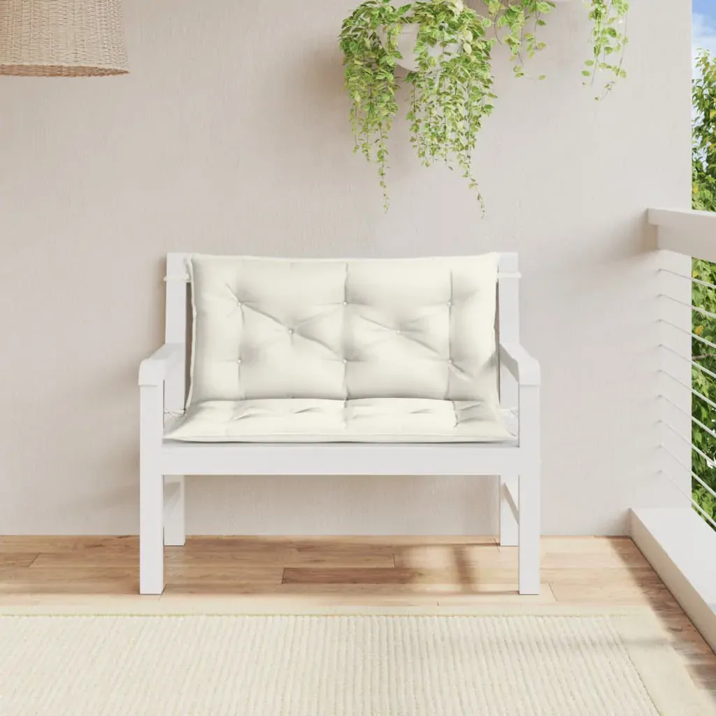 Garden Bench Cushions 2 pcs Melange Cream 100x50x7 cm Fabric Price