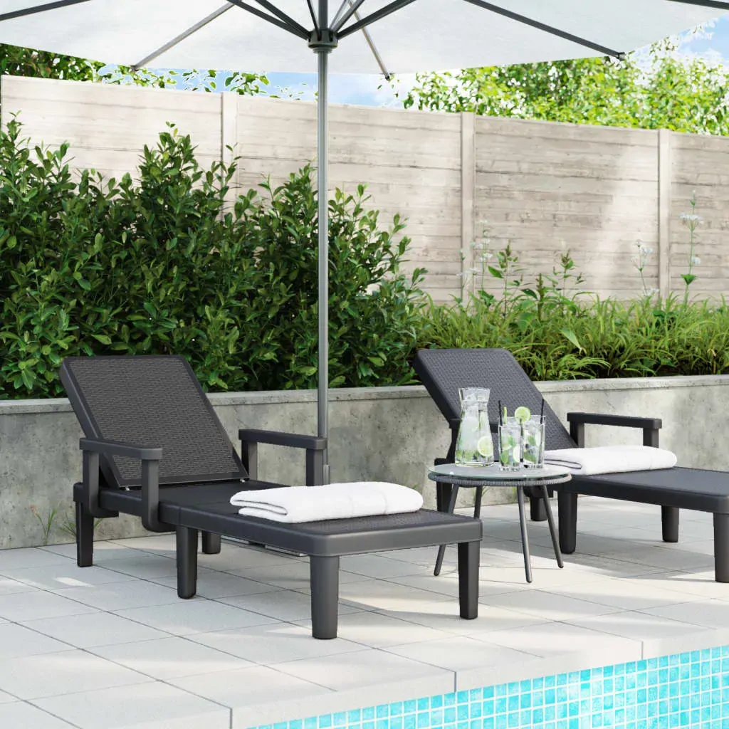 4-Way Height Adjustable Sun Lounger 155.5x57x28 cm Polypropylene Price
