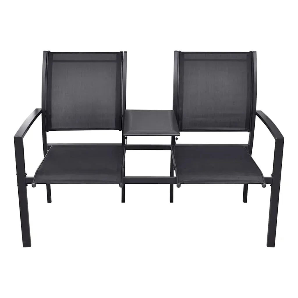 2 Seater Garden Bench 131 cm Steel and Textilene Black Price