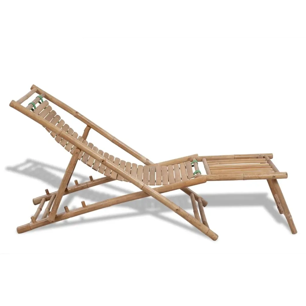 Outdoor Deck Chair with Footrest Bamboo Price