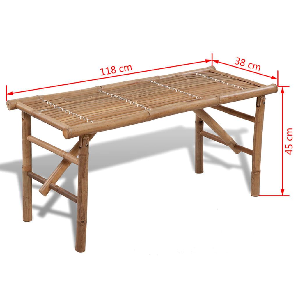 Folding Garden Bench 118 cm Bamboo Price