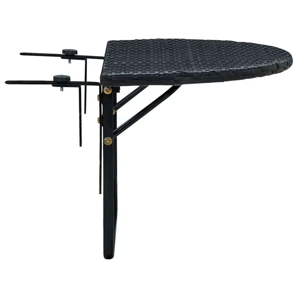 Balcony Table 60x60x32 cm Black Poly Rattan Price