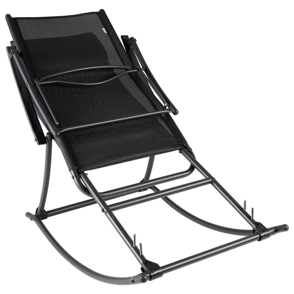 Garden Rocking Chair Steel and Textilene Black Price