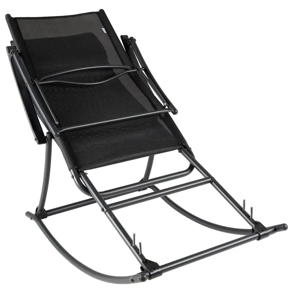 Garden Rocking Chair Steel and Textilene Black Price