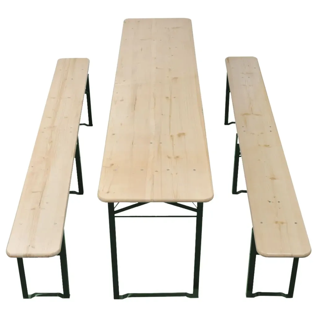 Folding Beer Table with 2 Benches 220 cm Fir Wood Price