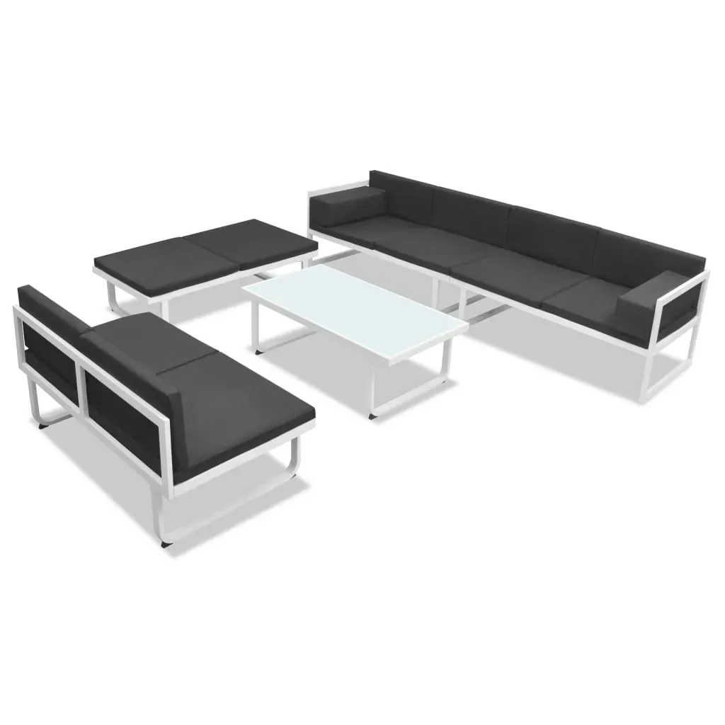 5 Piece Garden Lounge Set Textilene Aluminium Black Price