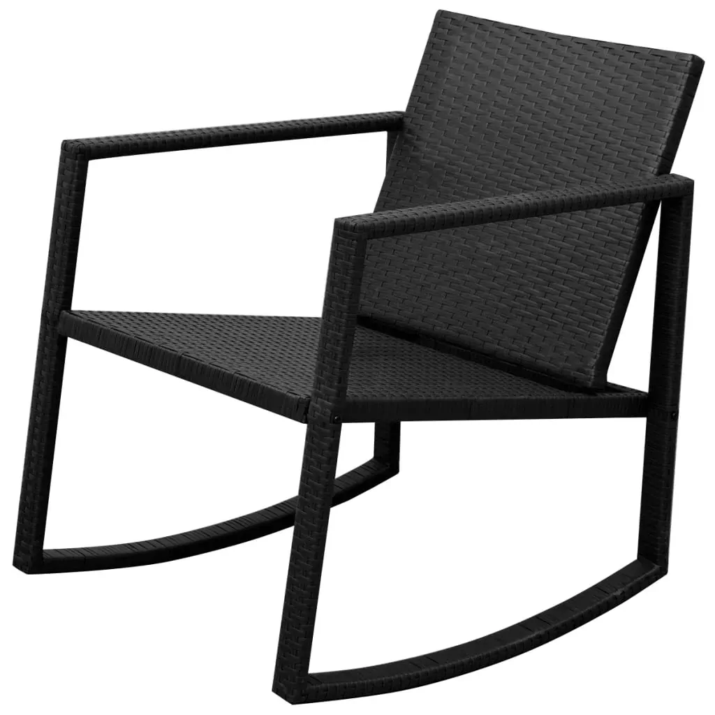 3 Piece Bistro Set Poly Rattan Black Price