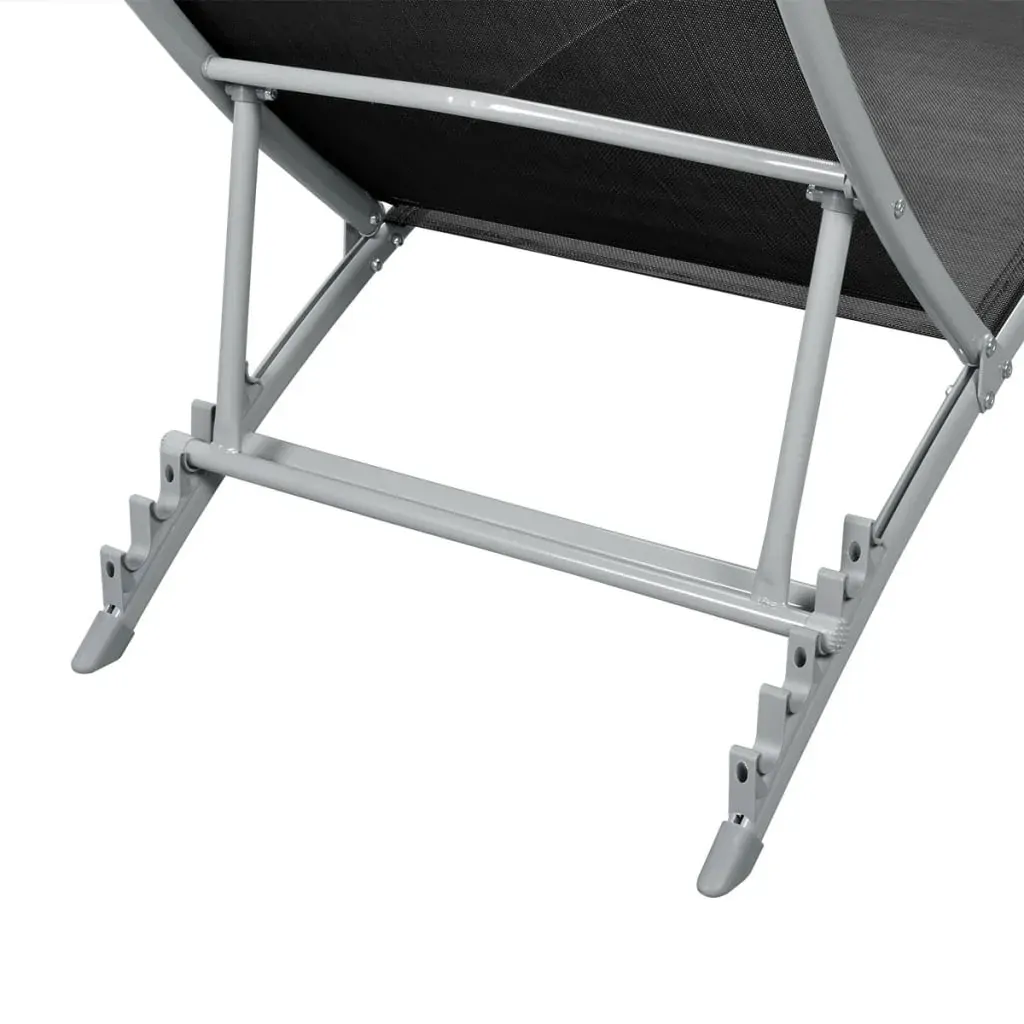Sun Lounger Steel and Textilene Black Price