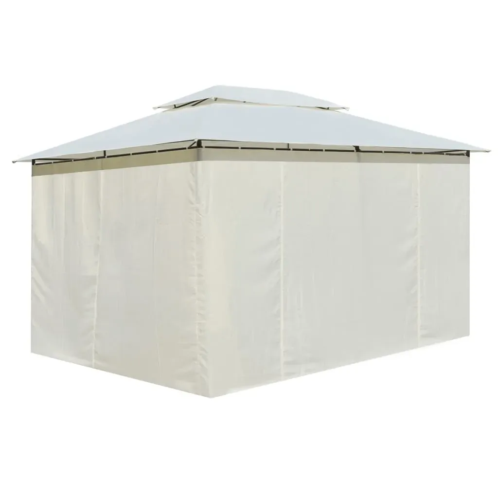 Garden Marquee with Curtains 4x3 m White Price