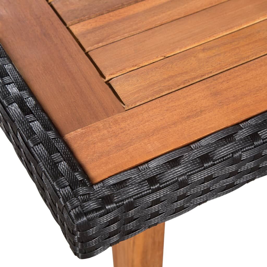 5 Piece Outdoor Dining Set Poly Rattan Black and Brown Price