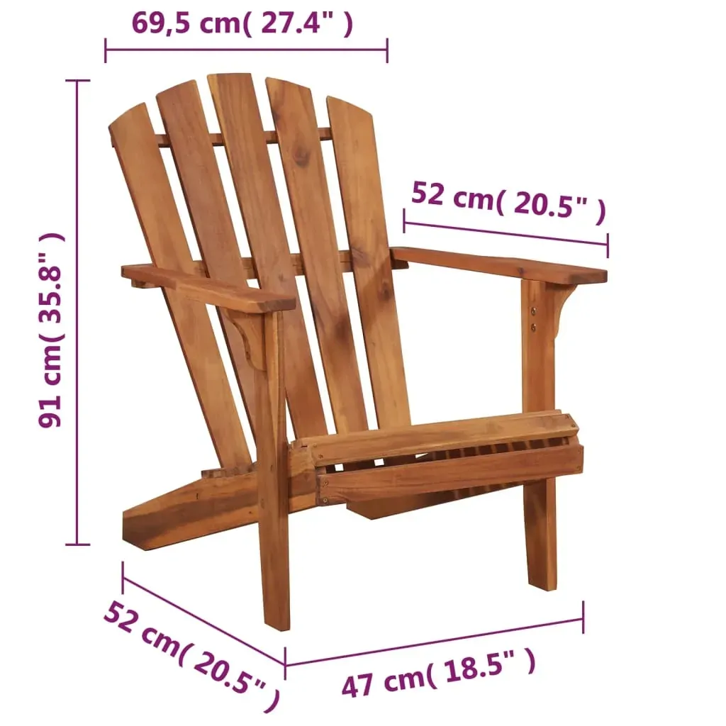 Garden Adirondack Chair Solid Acacia Wood Price