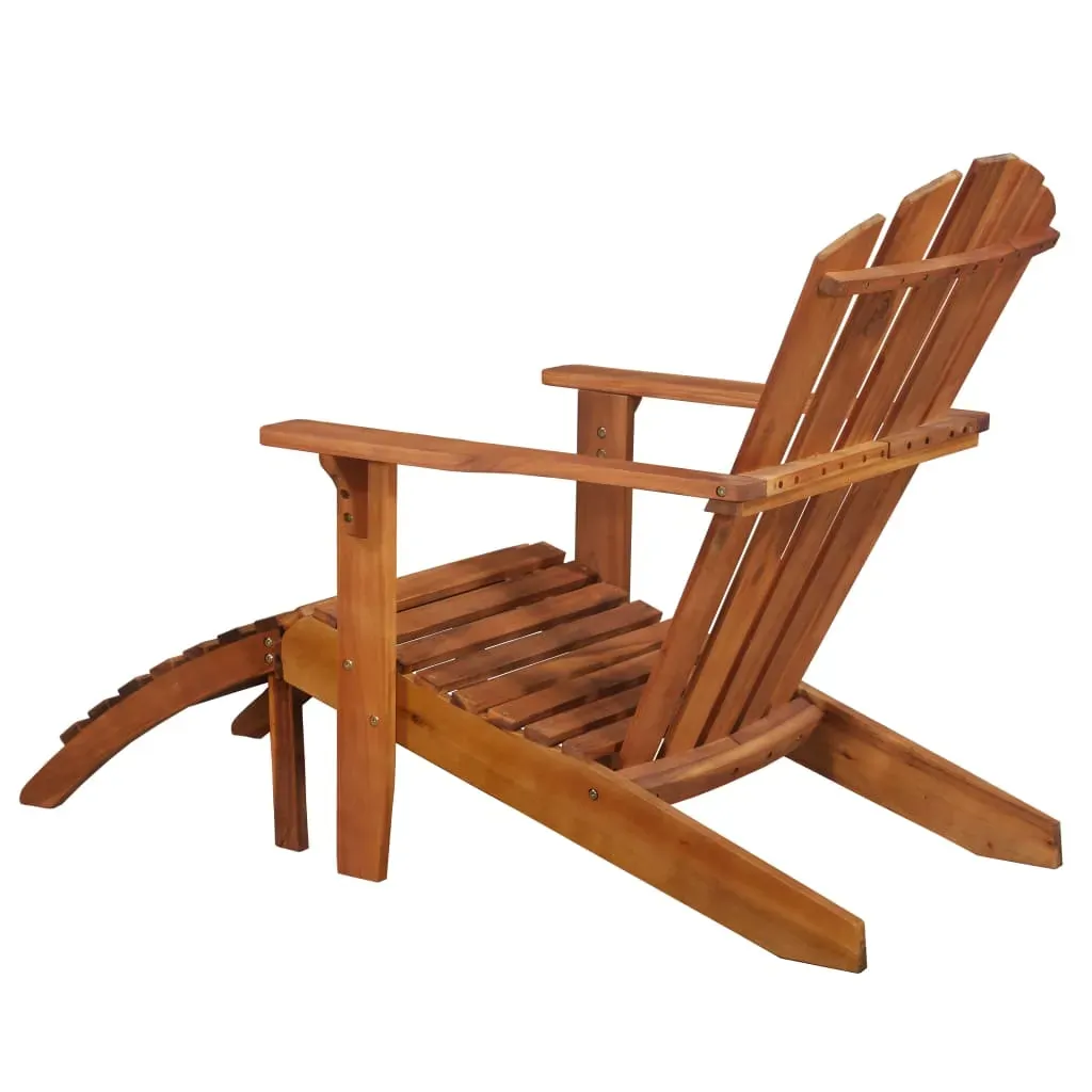 Garden Adirondack Chair with Footrest Solid Acacia Wood Price
